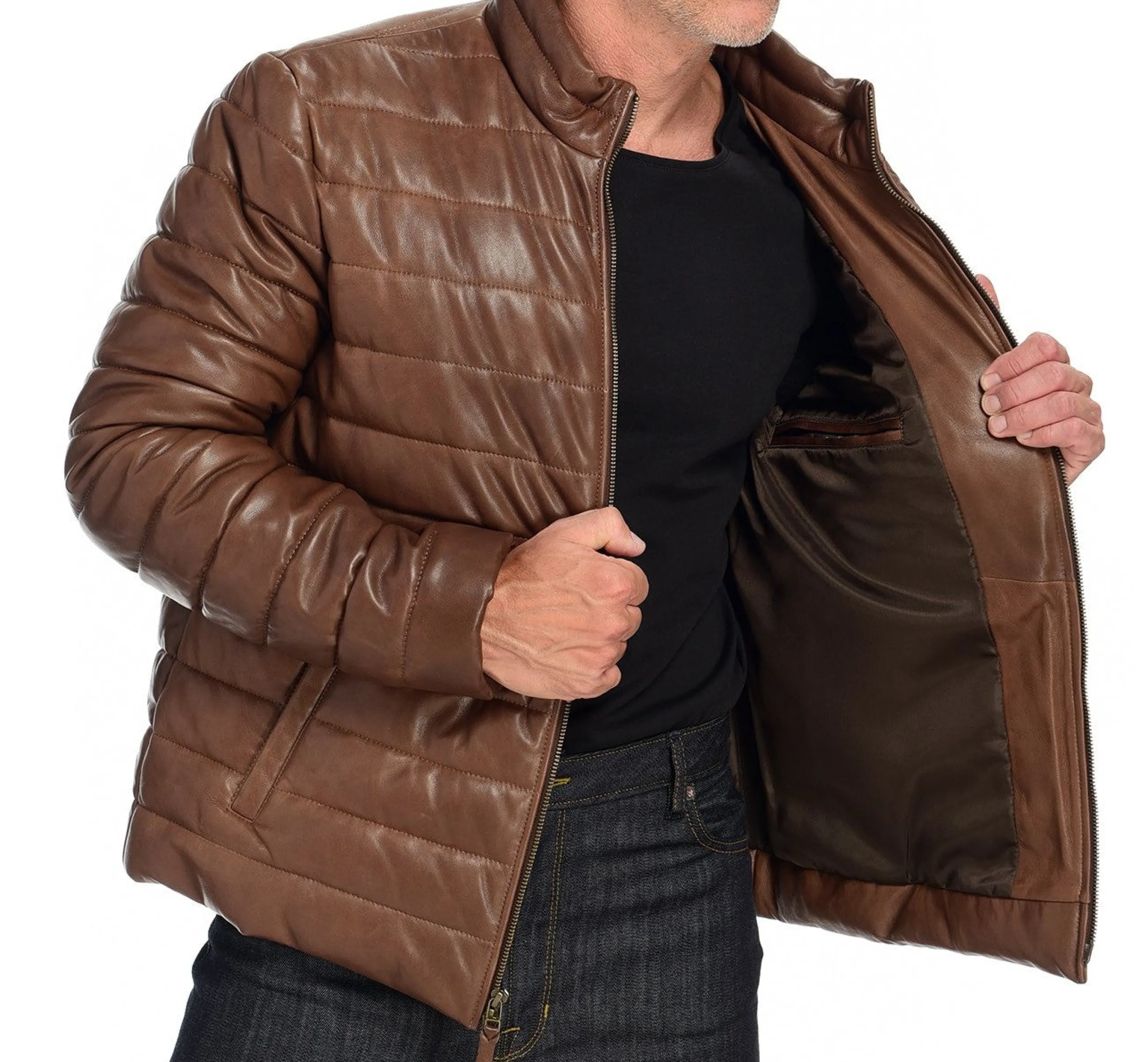 New Lambskin Puffer Jacket Men Outerwear