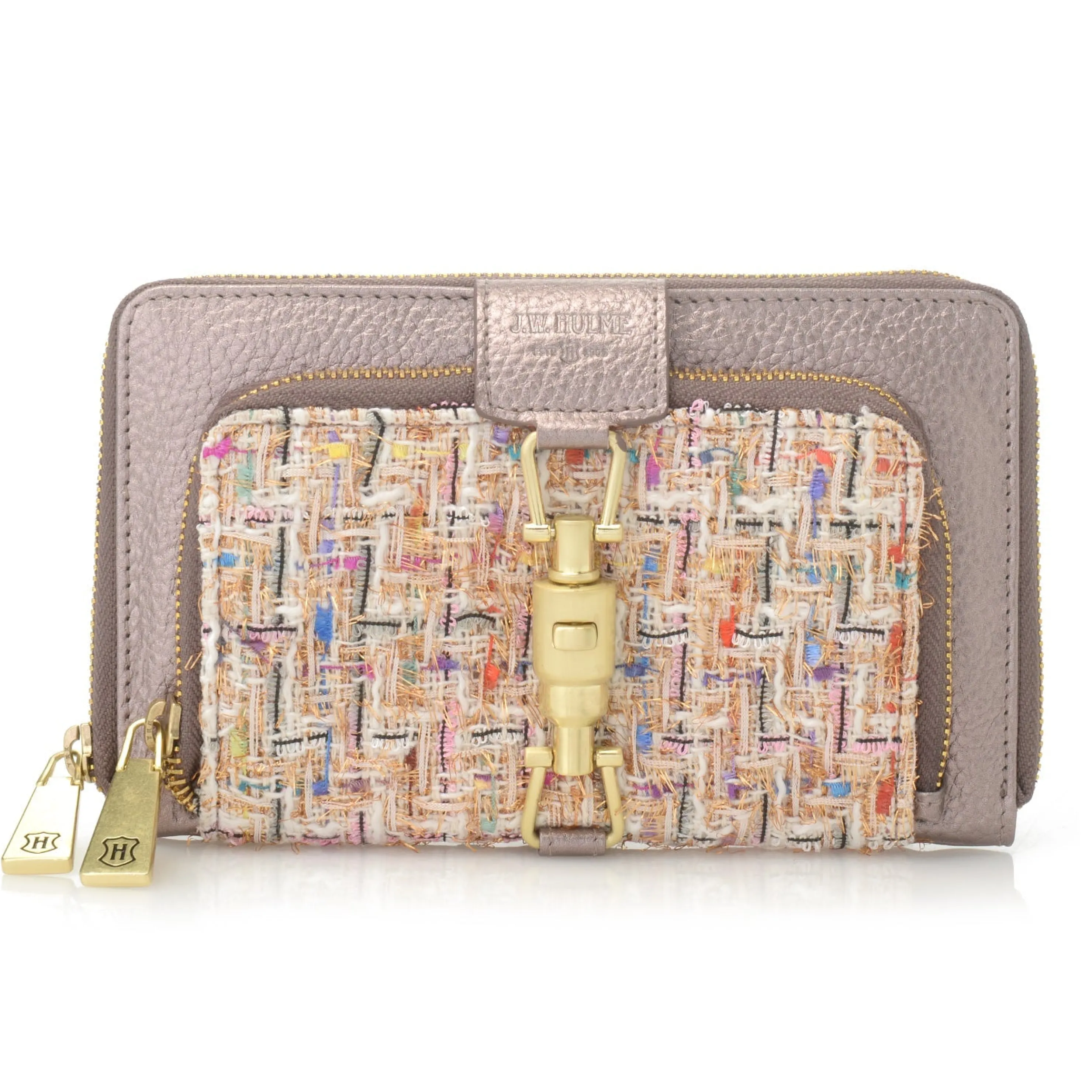 Best Maureen Tweed & Leather Rfid Checkbook Wallet Pouches & Wallets