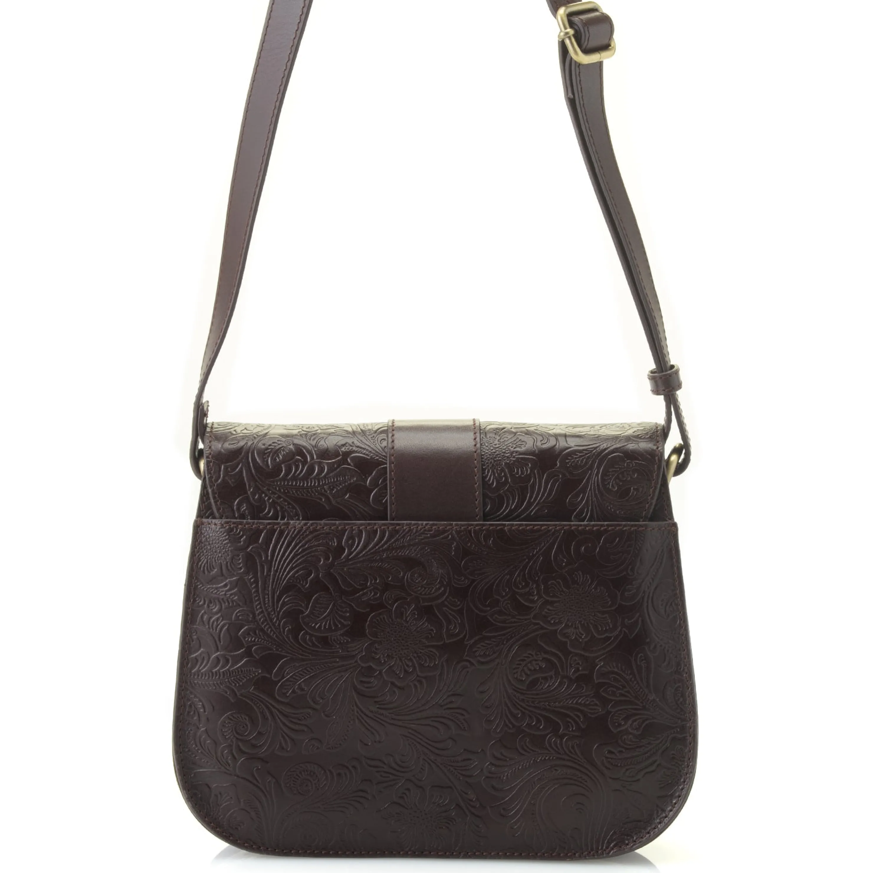 Clearance Reese Tooled Leather Saddle Crossbody Bag Crossbody