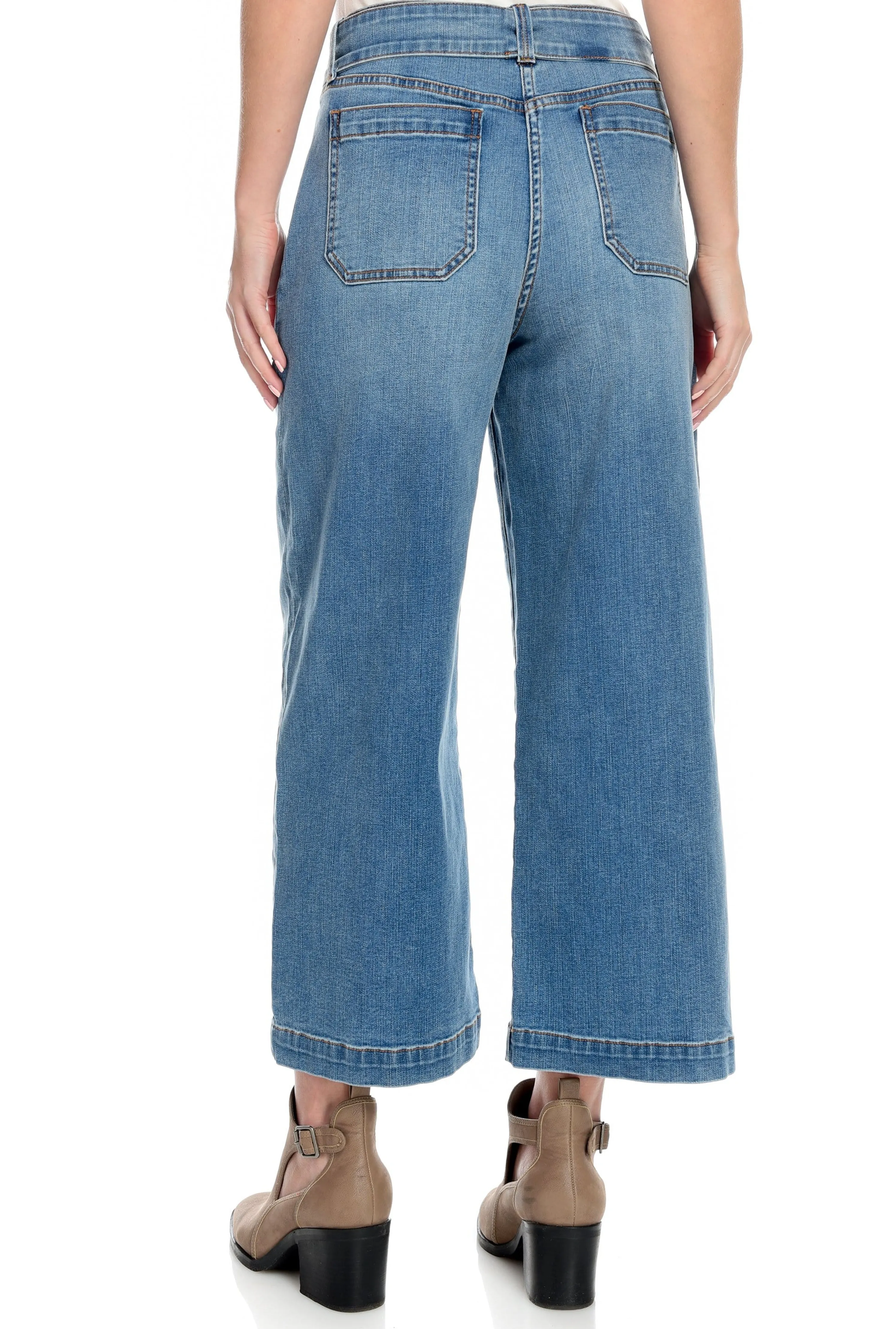 Discount Wide Leg Cropped Jean Women Bottoms
